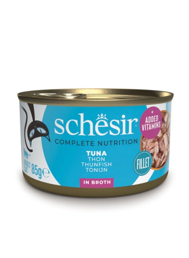 Schesir Complete Nutrition – Tuna in Broth – Complete & Balanced Wet Cat Food – Added Vitamins – 4 × 85 g - Image 4
